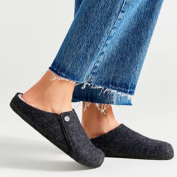 Birkenstock slip on clogs blue clogs faux shearling footbed Birks blue clogs 9 - Picture 12 of 14